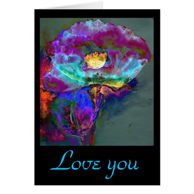 Cartão Pintura romântica elegante de flores de pétalas ro (Frente)