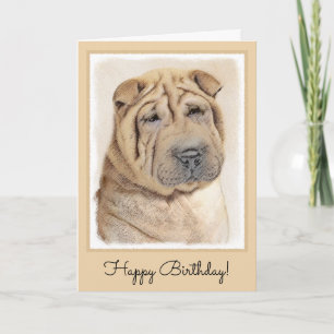 Cartão Pintura Shar Pei - Arte Cachorra Original