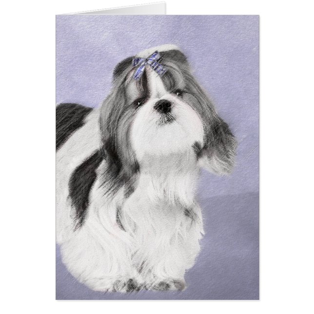 Cartão Pintura Shih Tzu - Arte Cachorosa Original (Frente)