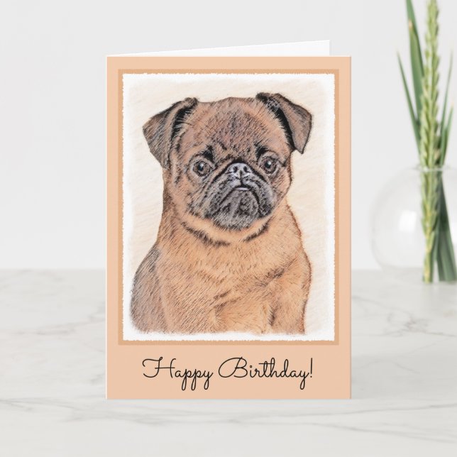 Cartão Pintura Suave em Bruxelas Griffon Pintura Original (Frente)