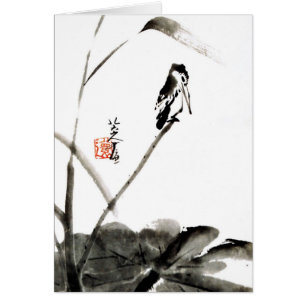 Cartão Pinturas aquáticas antigas chinesas