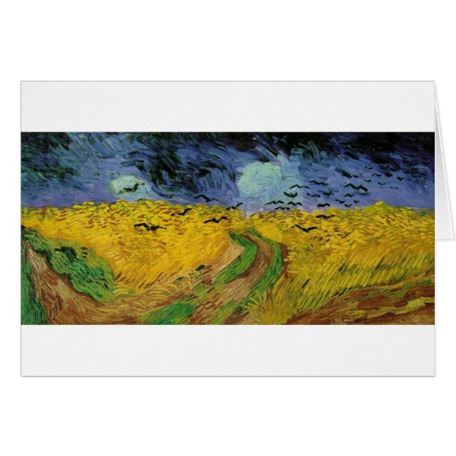 Cartão Pinturas de Van Gogh: Campo de trigo de Van Gogh (Frente Horizontal)