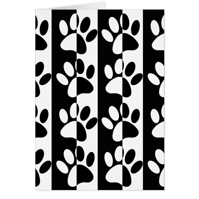 Cartão Pinturas E Estrias De Cães Pretos E Brancos (Frente)