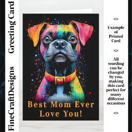 Cartão Pinturas vivas do cão preto, mãe personalizada CS6