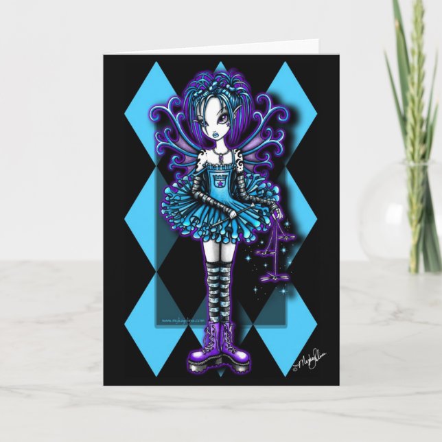 Cartão "Piper" Teal Dragonfly Fae Greeting Card (Frente)