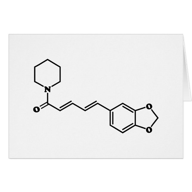 Cartão Piperina Piperina, Piperina, Fórmula Química Molec (Frente Horizontal)