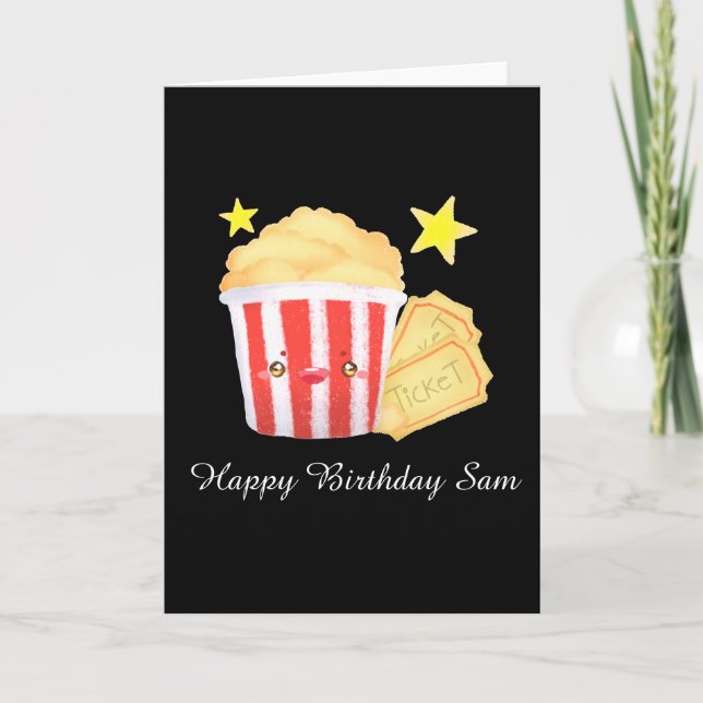 Cartão Pipoca E Bilhetes Noturnos De Filme (Frente)