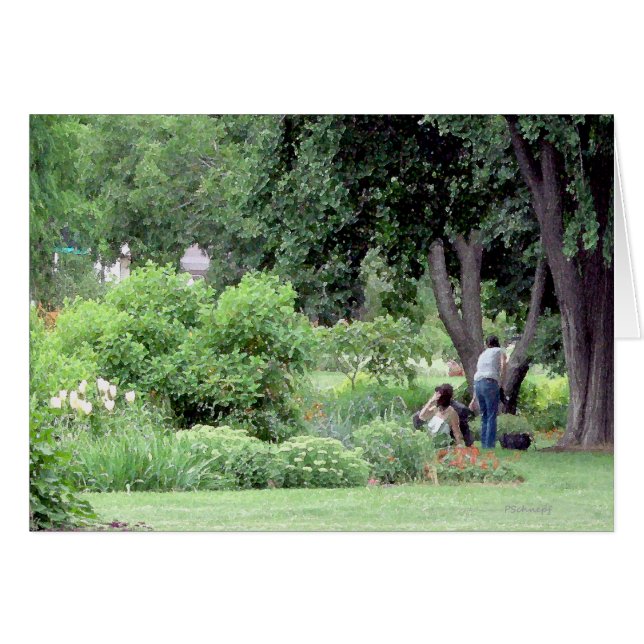 Cartão Piquenique no parque (Frente Horizontal)