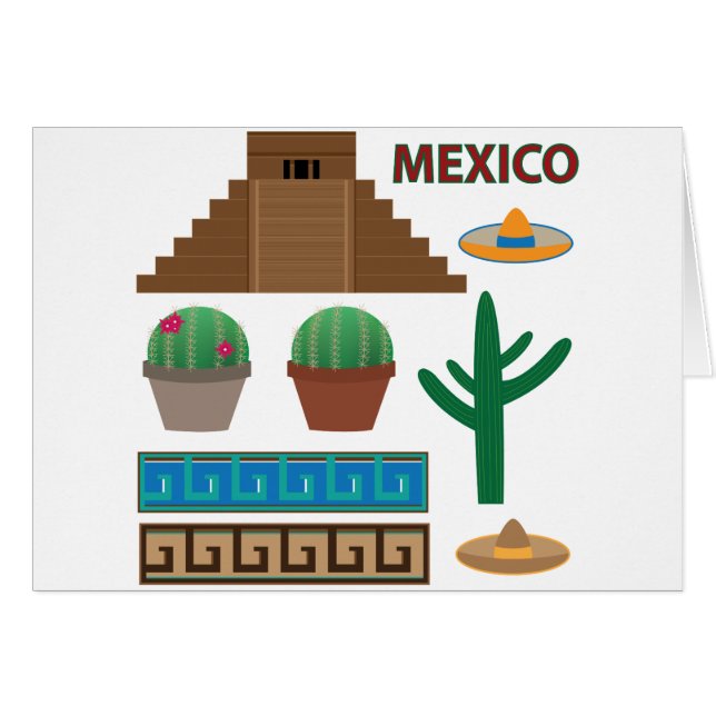 Cartão pirâmide mexicana (Frente Horizontal)