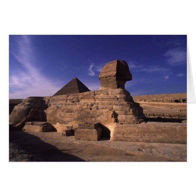 Cartão Pirâmide Sphinx em Giza (Frente Horizontal)