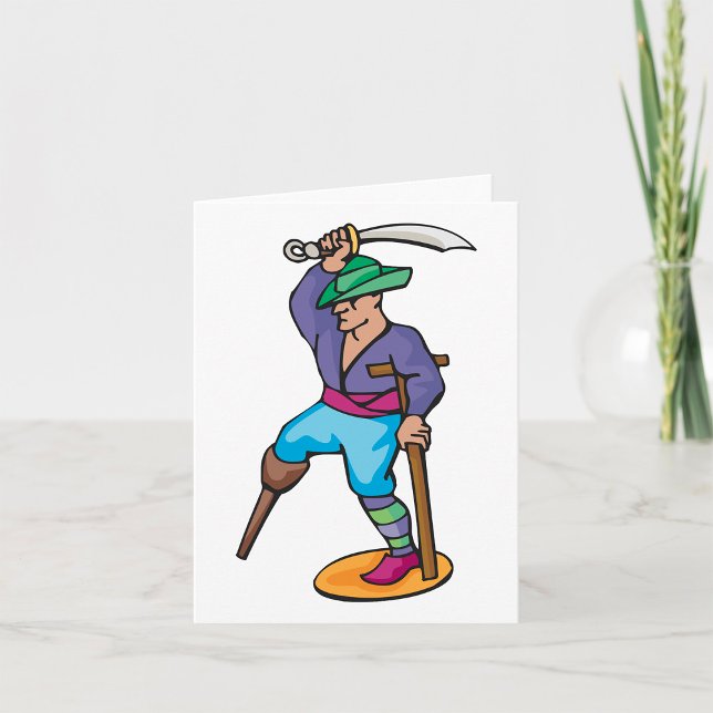 Cartão Pirata com Perna de Pau e Espada (Criador carregado)