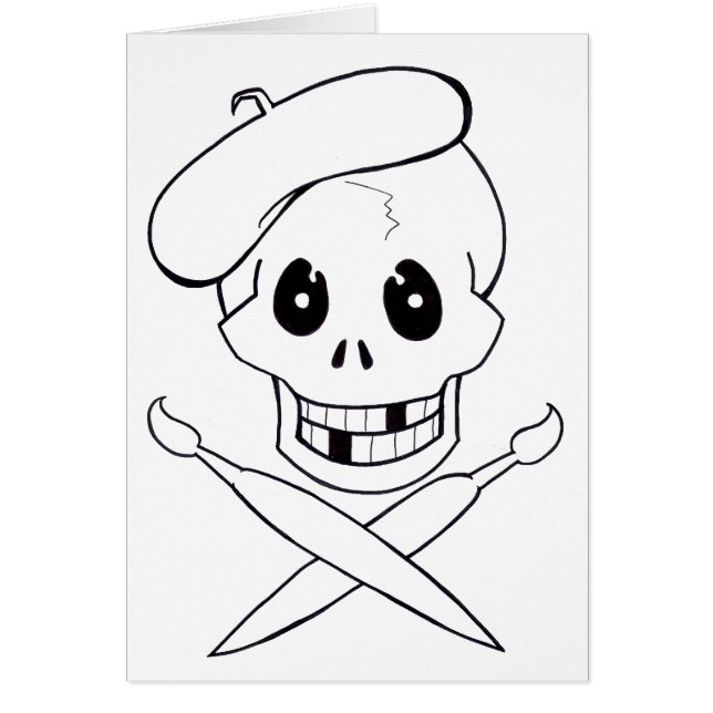 Cartão Pirata de Arrrrtist (crânio e Crossbones) (Frente)