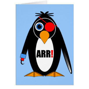 Cartão pirata do pinguim