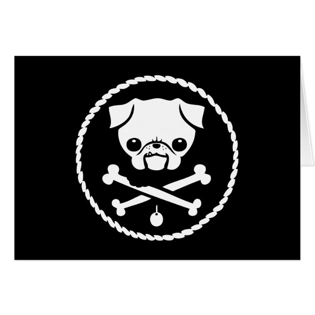 Cartão Pirata do Pug (Frente Horizontal)