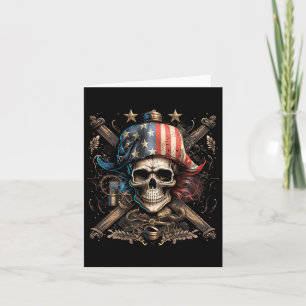 Cartão Pirata Em 4 De Julho, Bandeira Americana Funny