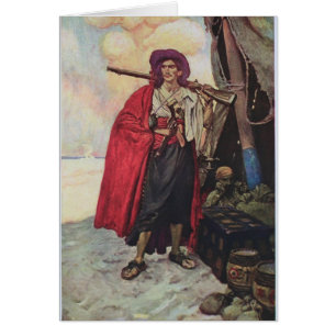 Cartão Pirata na praia