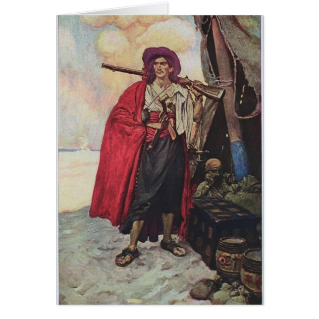 Cartão Pirata na praia (Frente)