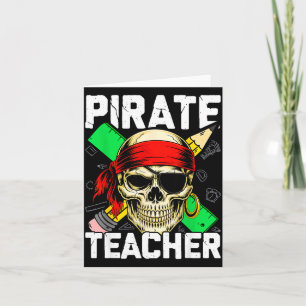 Cartão Pirata professor caveira engraçada 