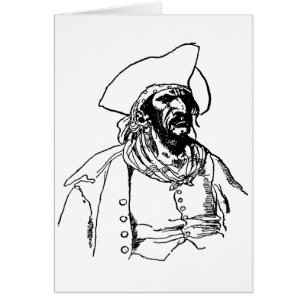 Cartão Piratas Antigos, um Esboço de Bucaneiro por Howard