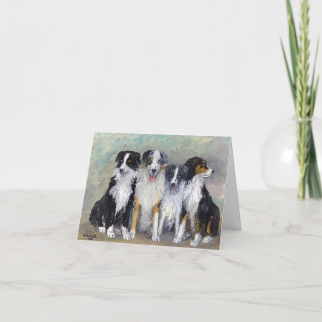 Cartão Pirate and Daughters - Australian Shepherds (Frente)