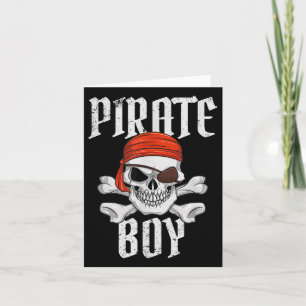 Cartão Pirate Boy Halloween Skull & Crossbones Pirata