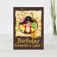 Pirate custom photo birthday card