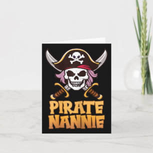 Cartão Pirate Nannie Funny Capitão Avó Custo Halloween