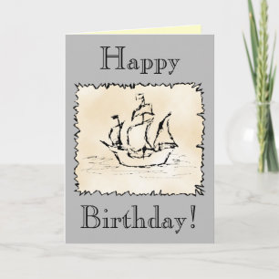 Cartão Pirate Ship Scroll! Birthday Custom
