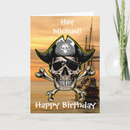 Cartão Pirate Skull Captain Cross Bones