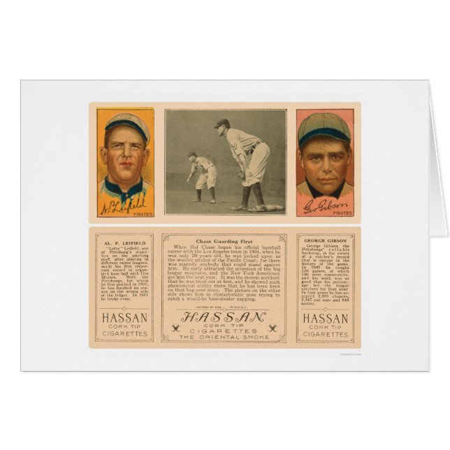 Cartão Pirates Yankees Baseball 1912 (Frente Horizontal)