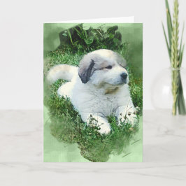 Cartão Pirenéus de Excelente de Aquarela Remoção de Puppy