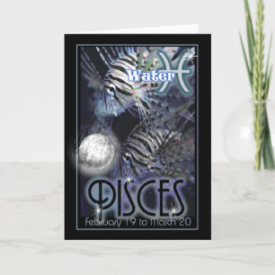 Cartão Pisces Zodiac birthday card