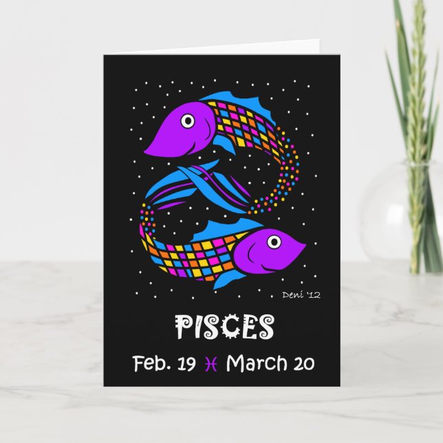 CARTÃO PISCES - ZODIAC GREETING CARD (Frente)