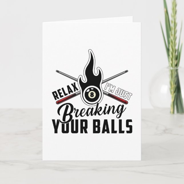 Cartão Piscina Billiard Snooker 8 Ball Billiards Engraçad (Frente)