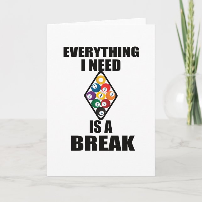 Cartão Piscina Billiards Oferece Piscina Jogador de Sonda (Frente)