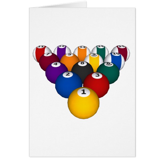 Cartão Piscina: Bolas de bilhar: Bilhar: (Frente)