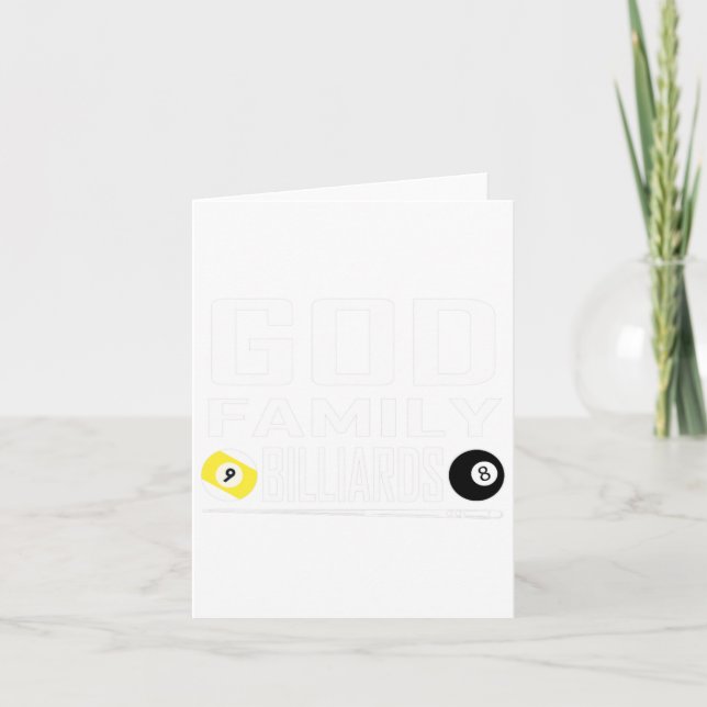 Cartão Piscina engraçada Billiard Família Deus Billiard - (Frente)