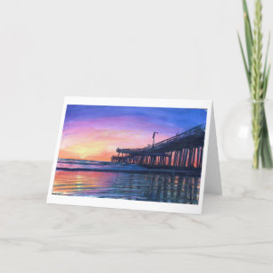 Cartão Pismo Pier Original Watercolor Blank Greeting Card