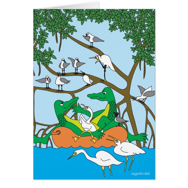 Cartão Piso de Alligador de Cruzamento (Frente)