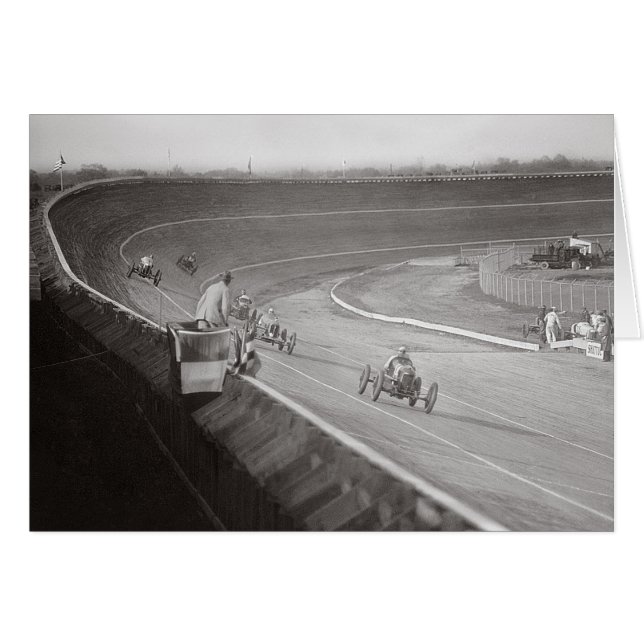 Cartão Pista de corrida de tábuas, 1925 (Frente Horizontal)