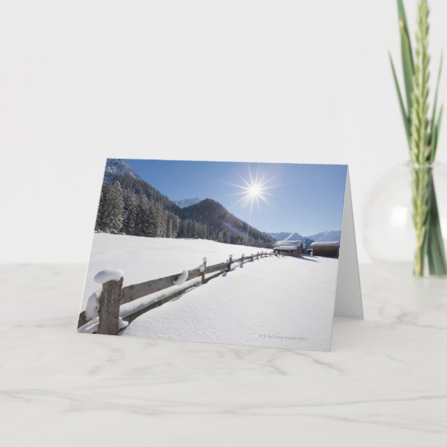 Cartão pista de esqui fresca preparada num campo de esqui (Frente)