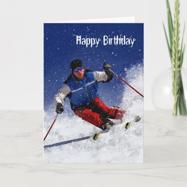 Cartão Pista de Esqui na Montanha (Frente)