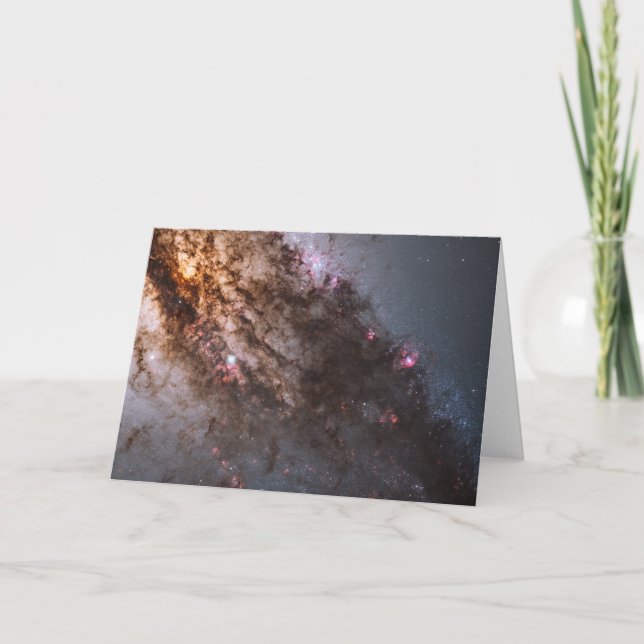 Cartão Pistas Escuras De Poeira Cruzam Centauro Uma Galáx (Frente)