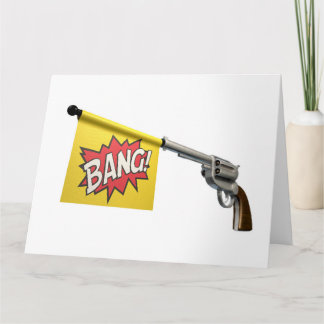 Cartão Pistola Bang Flag