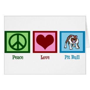 Cartão Pit Bull de amor pela paz