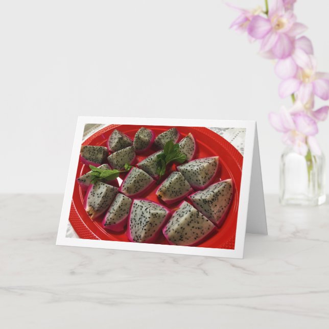 Cartão Pitaya Fatiada - Fruta do Dragão (Orquídea)