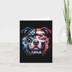 Cartão Pitbull 4 de julho Bandeira Americana Gles Patriót