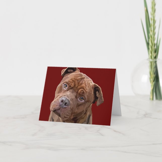 Cartão Pitbull "Benz" Greeting Card (Frente)