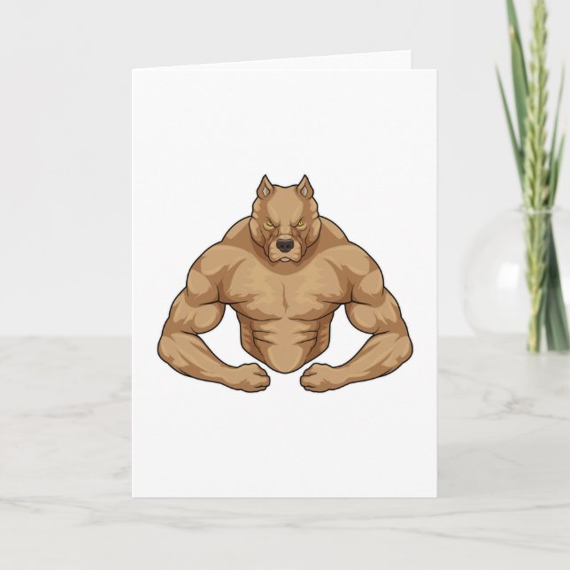 Cartão Pitbull como Bodybuilder extreme (Frente)