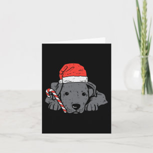 Cartão pitbull de chapéu de Papai Noel cachorro de natal 